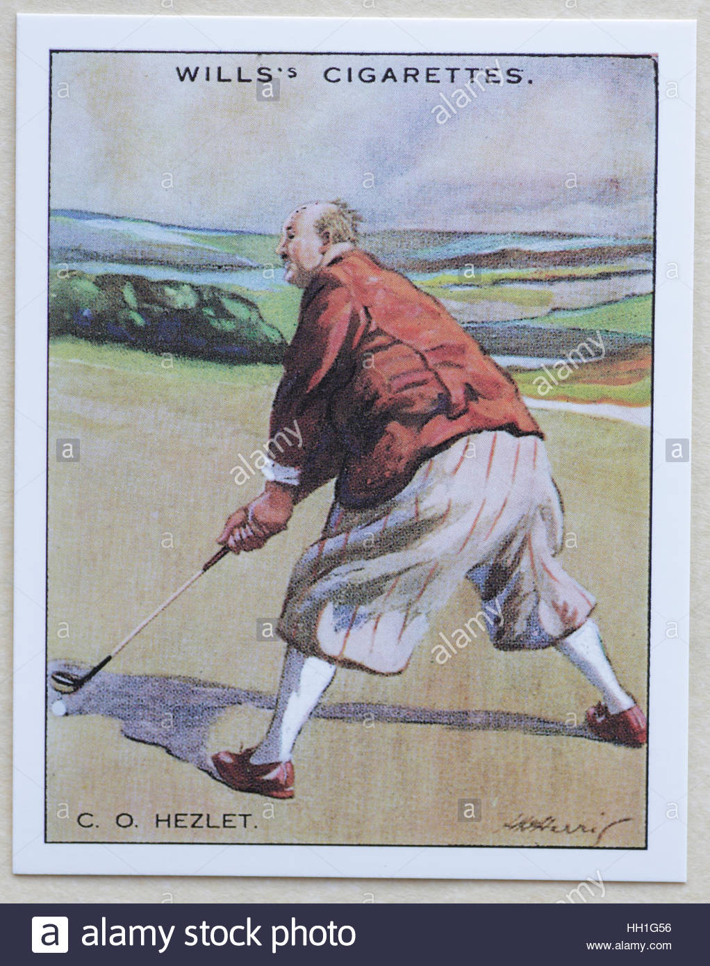 Charles Owen Hezlet - Famous Golfers, cigarette cards issued in 1930 by W.D.& H.O. Wills cigarettes. Stock Photo