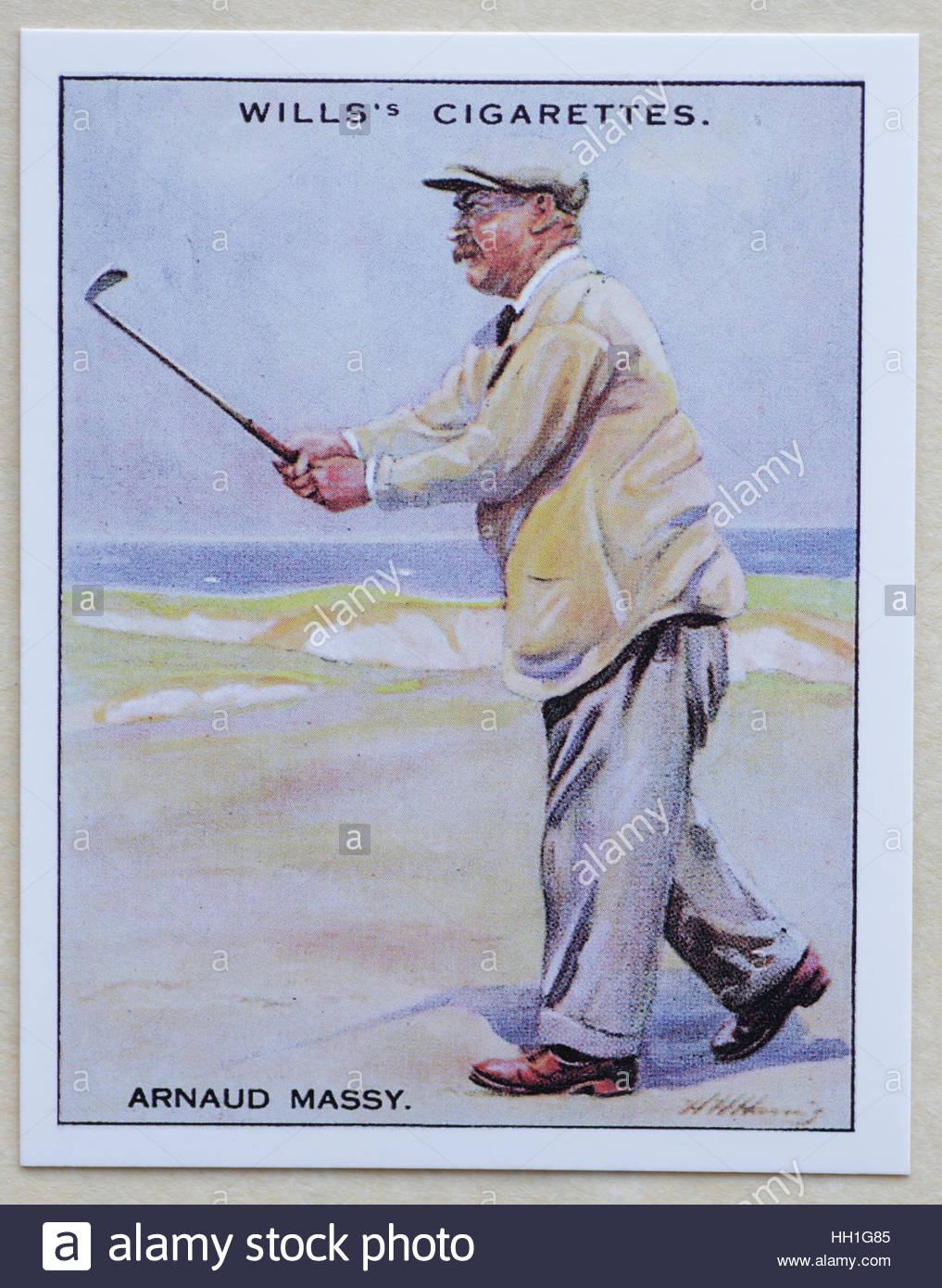 Arnaud Massey - Famous Golfers, cigarette cards issued in 1930 by W.D.&  H.O. Will's Stock Photo