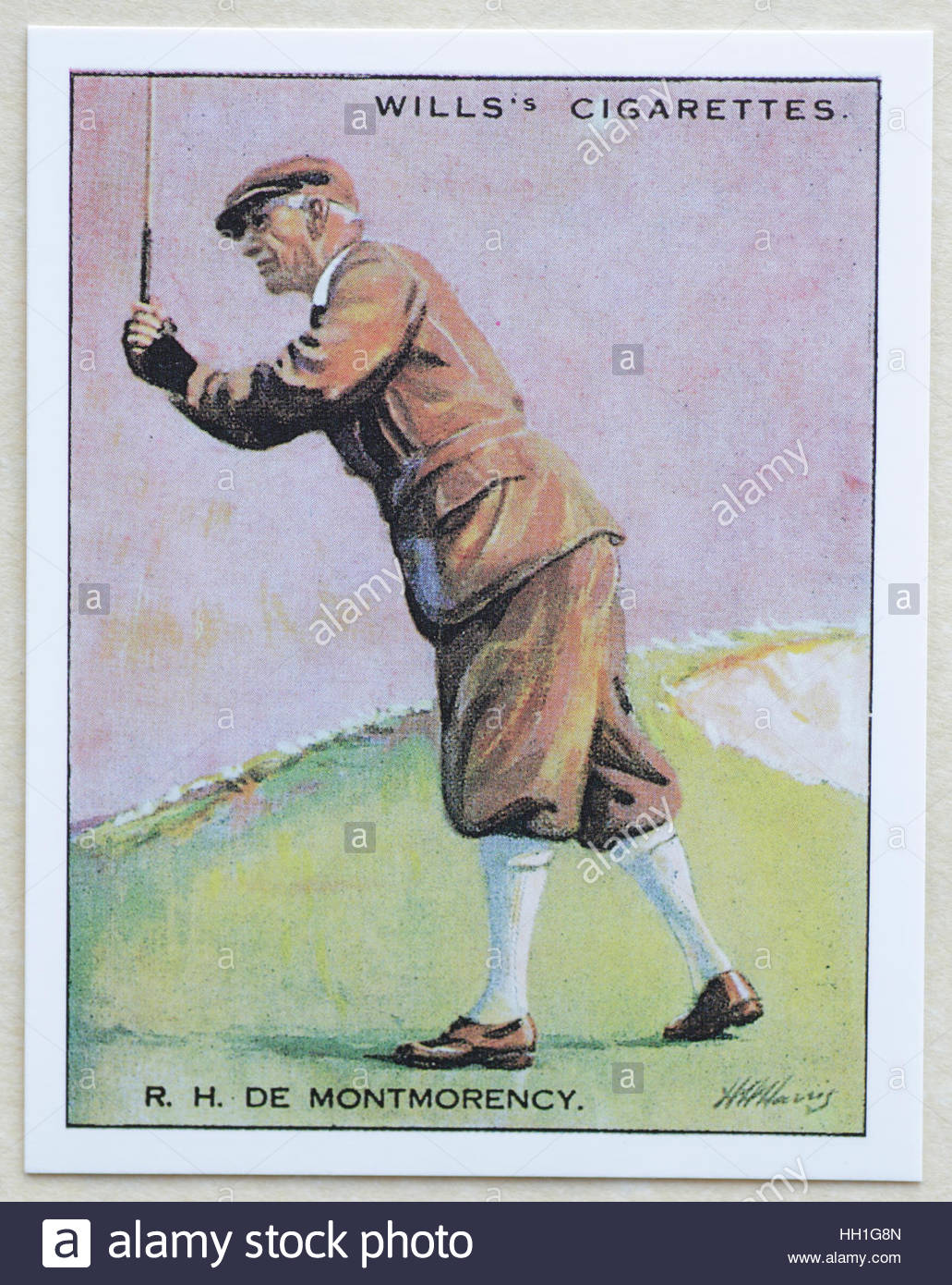 Reychard Hervey de Montmorency - Famous Golfers, cigarette cards issued in 1930 by W.D.& H.O. Will's Stock Photo