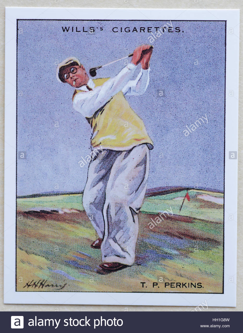 Thomas Philip Perkins - Famous Golfers, cigarette cards issued in 1930 by W.D.& H.O. Will's Stock Photo