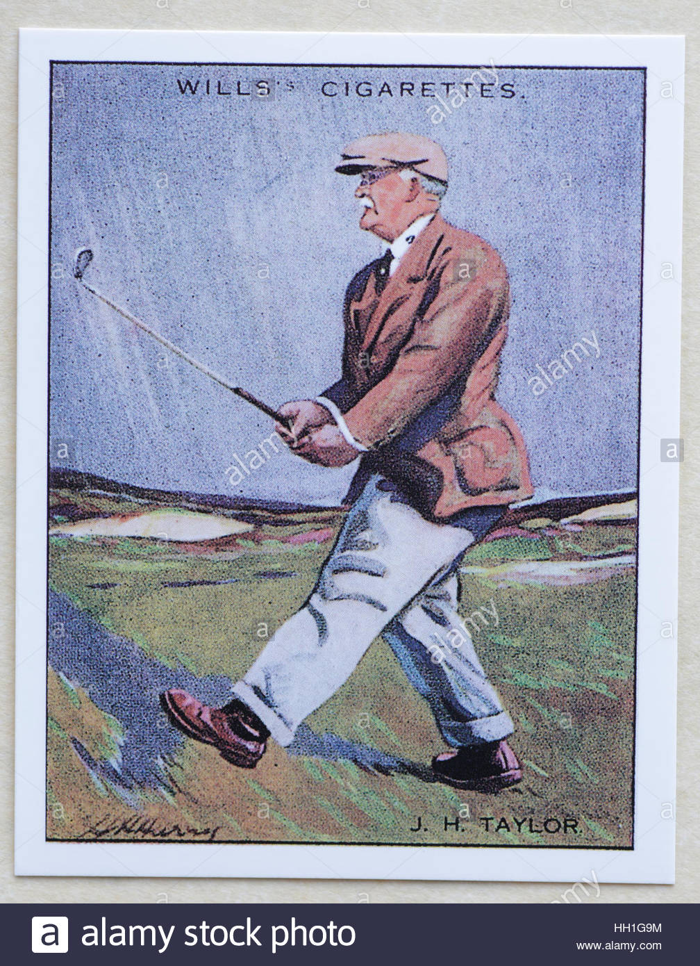 John Henry J.H. Taylor - Famous Golfers, cigarette cards issued in 1930 by W.D.& H.O. Wills cigarettes. Stock Photo