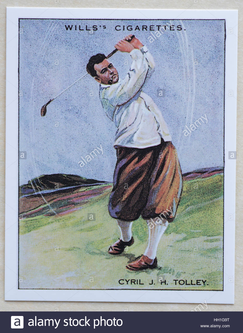 Cyril James Hastings Tolley  - Famous Golfers, cigarette cards issued in 1930 by W.D.& H.O. Wills cigarettes. Stock Photo