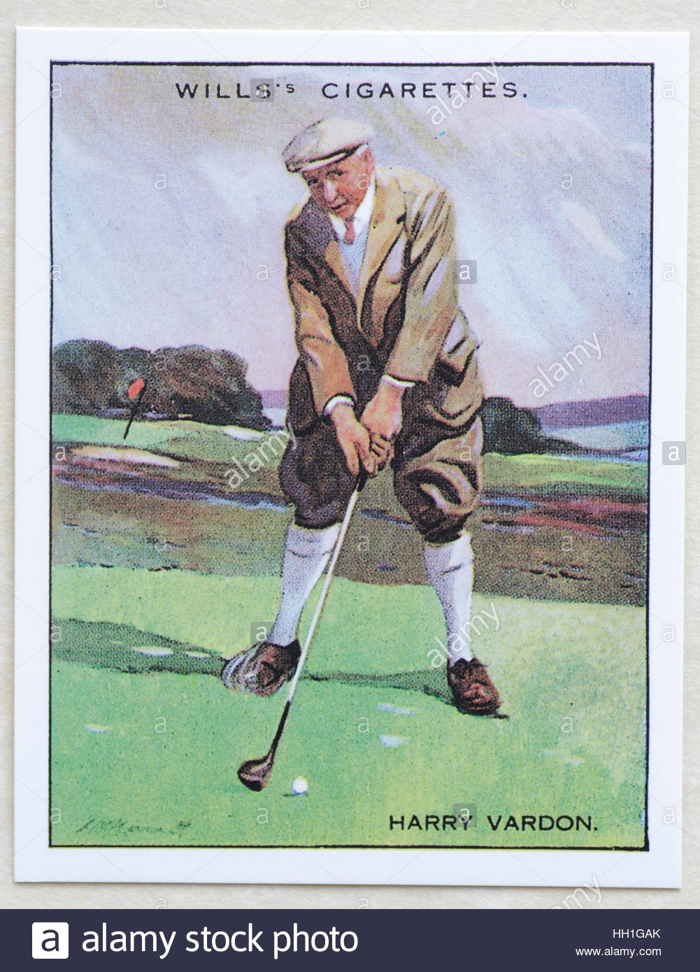 Harry Vardon - Famous Golfers, cigarette cards issued in 1930 by W.D.& H.O. Wills cigarettes. Stock Photo