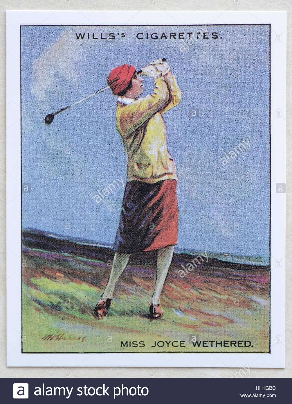 Miss Joyce Wethered - Famous Golfers, cigarette cards issued in 1930 by W.D.& H.O. Wills cigarettes. Stock Photo