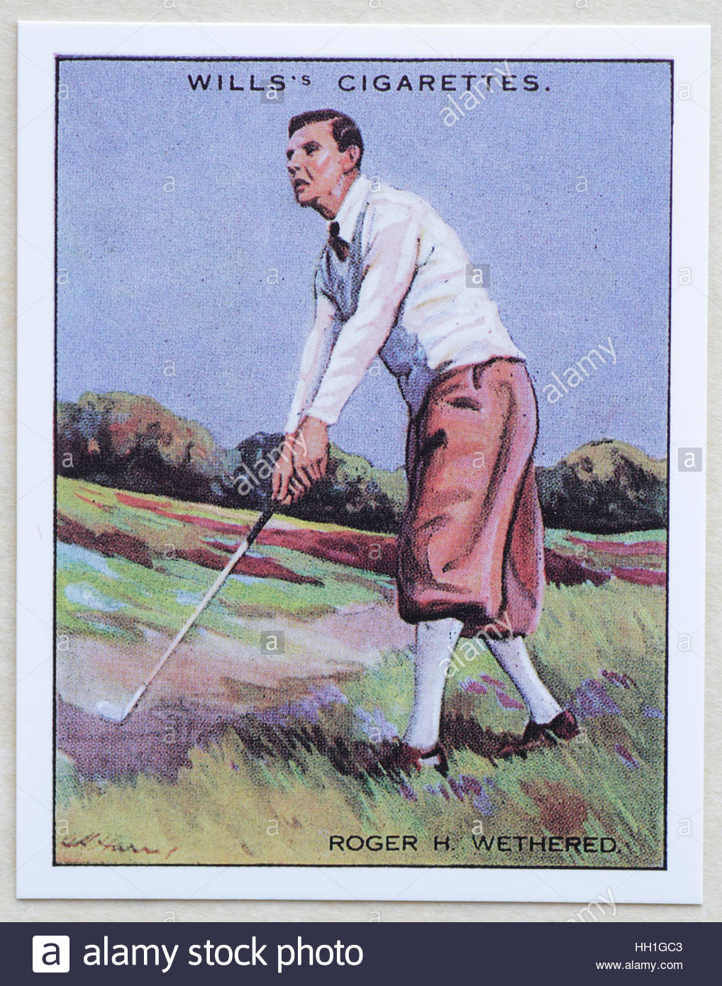 Roger Henry Wethered  - Famous Golfers, cigarette cards issued in 1930 by W.D.& H.O. Wills cigarettes. Stock Photo