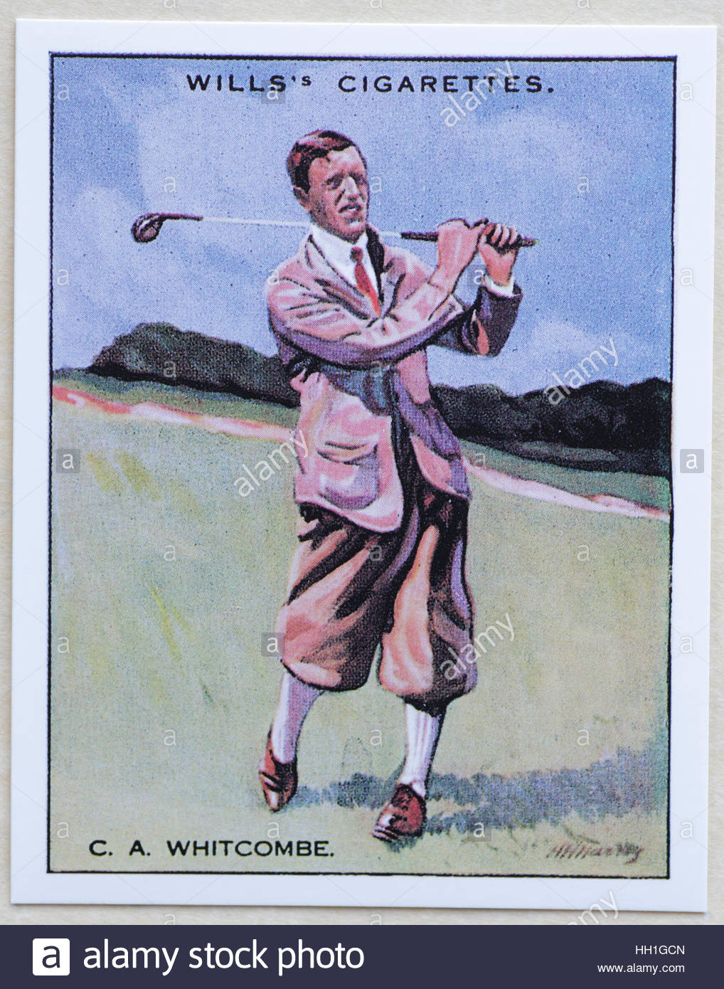 Charles Albert Whitcombe - Famous Golfers, cigarette cards issued in 1930 by W.D.& H.O. Will's Stock Photo