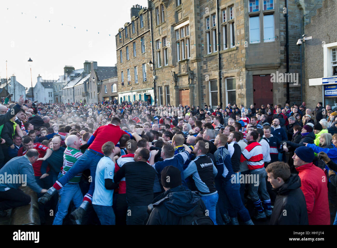 New Year Ba game, Kirkwall, Orkney Stock Photo