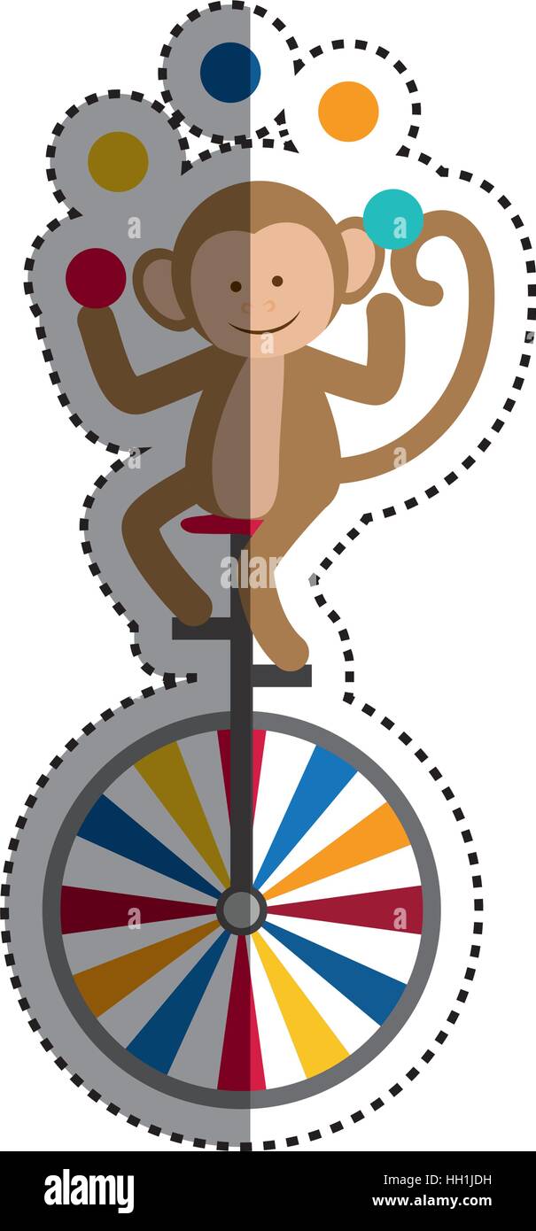 Circus monkey cartoon icon vector illustration graphic design Stock ...