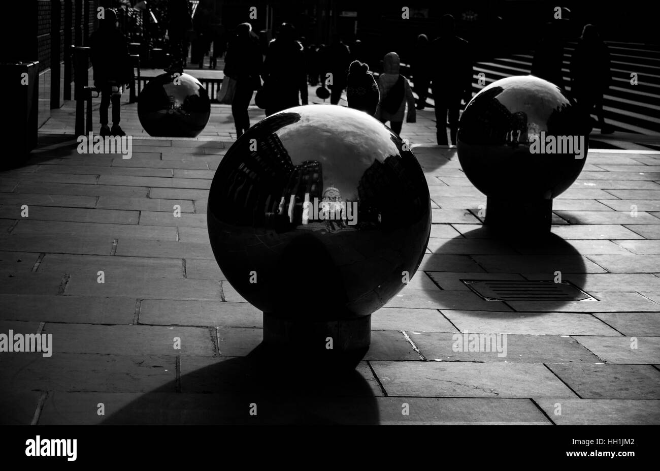 Street Art in Central London, reflecting St Paul's Cathedral Stock Photo