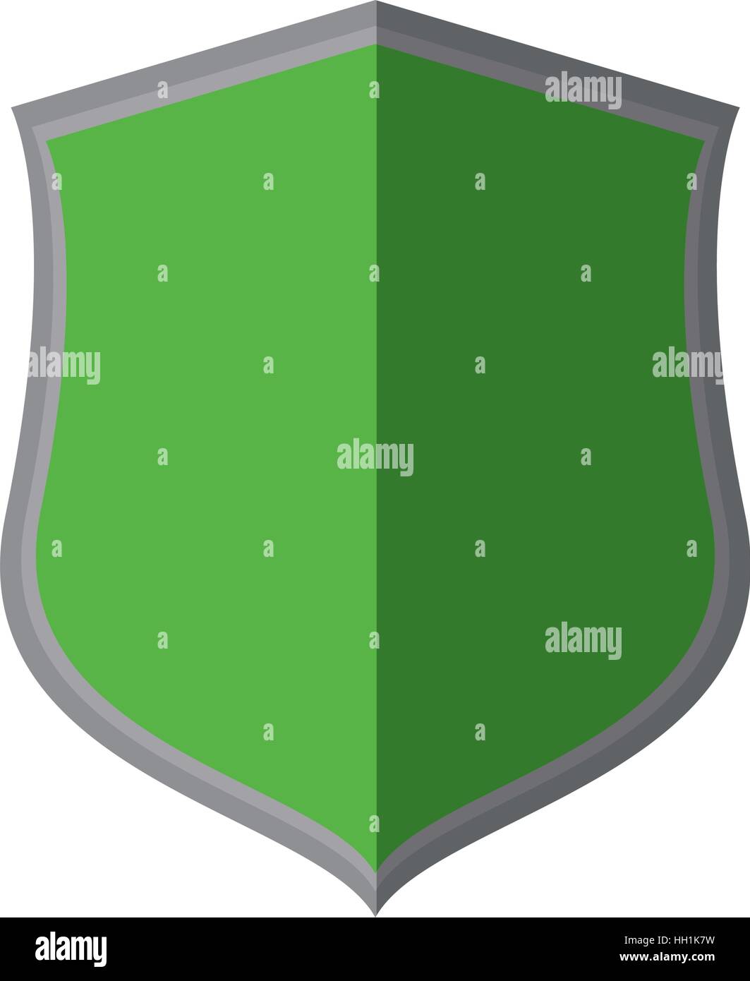 green shield protection insignia decorative shadow Stock Vector Image