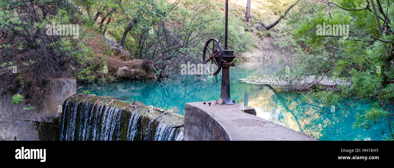 A small lake in Seven Springs, Rhodes, Greece. It can be accessed