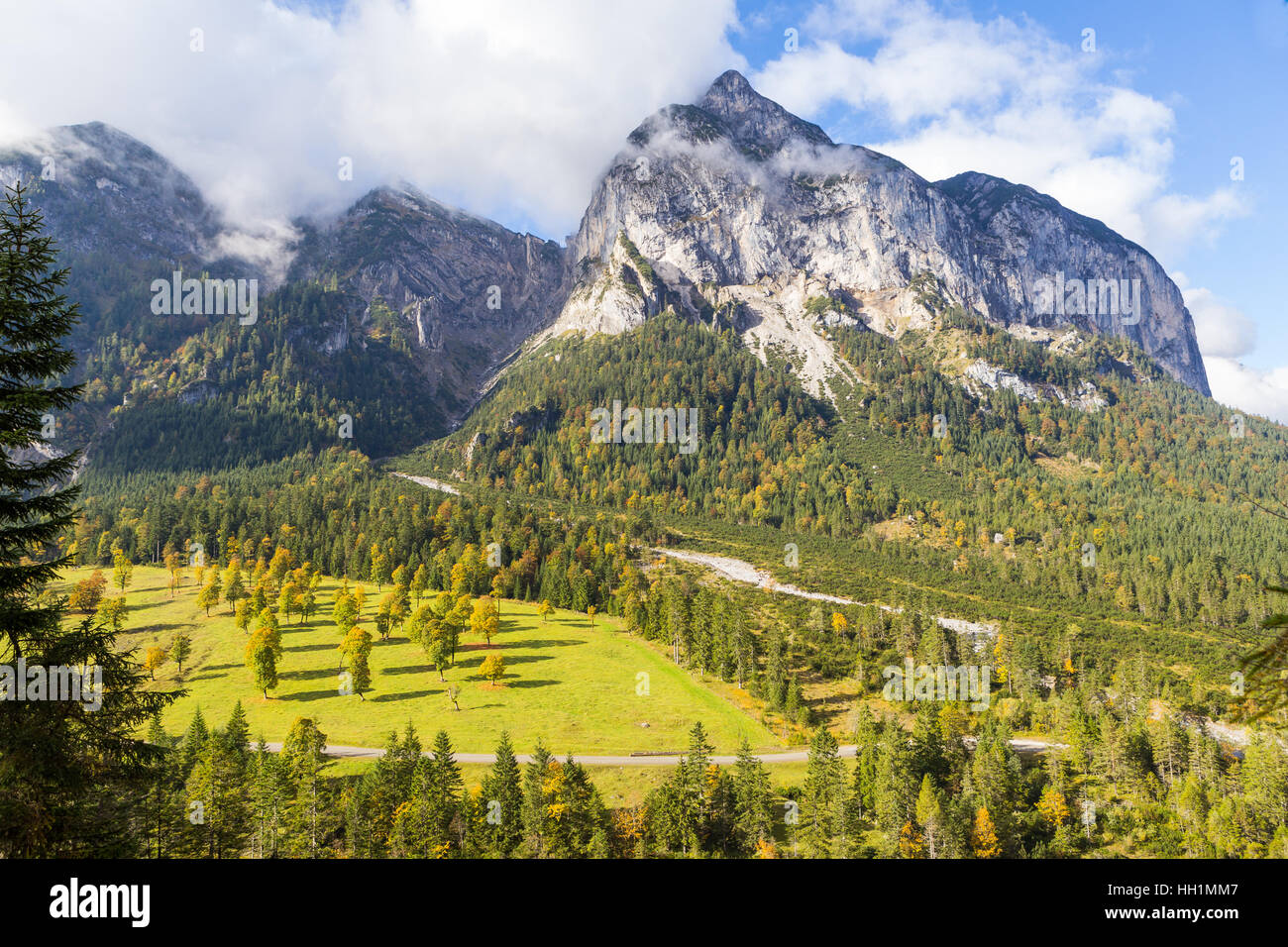 Eng and Plumsjoch in the Karwendel mountains Stock Photo