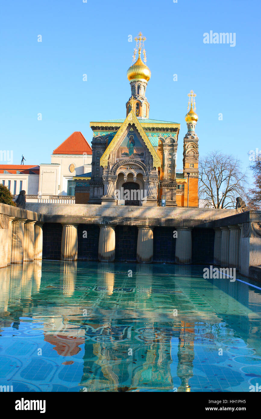 Russian chapel at Mathildenhöhe. Darmstadt. Hesse. Germany Stock Photo