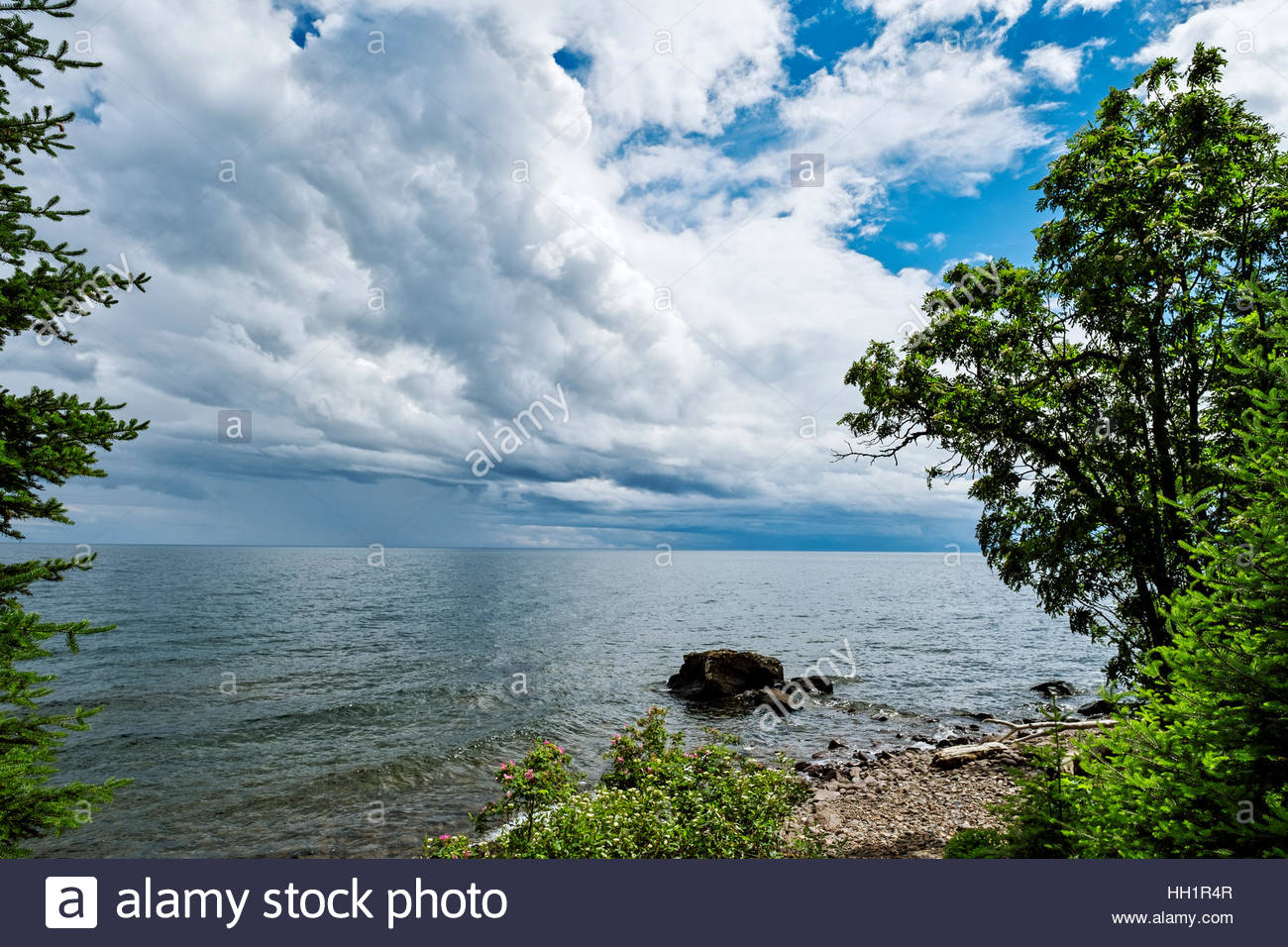 View From Deck Of Cabin By North Shore Of Lake Superior Minnesota