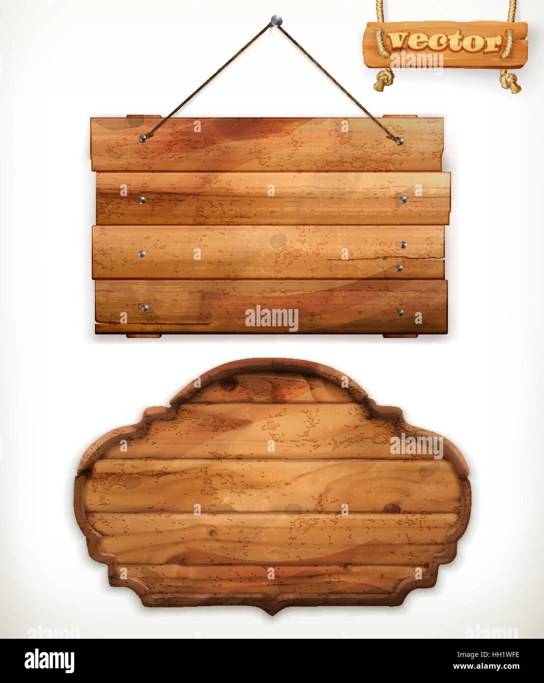 Wooden board, old wood vector Stock Vector