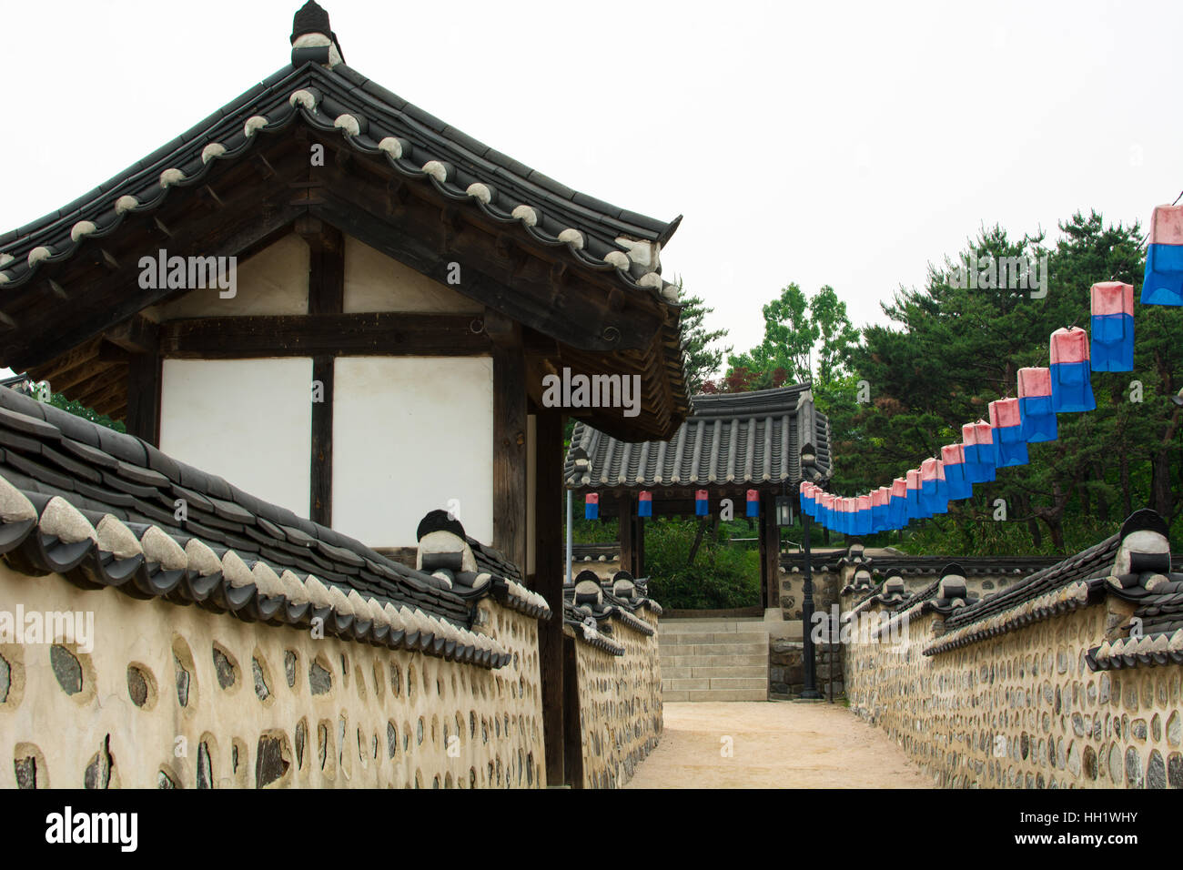 Namsangol Hanok Village - Traditional Korean Houses Stock Photo