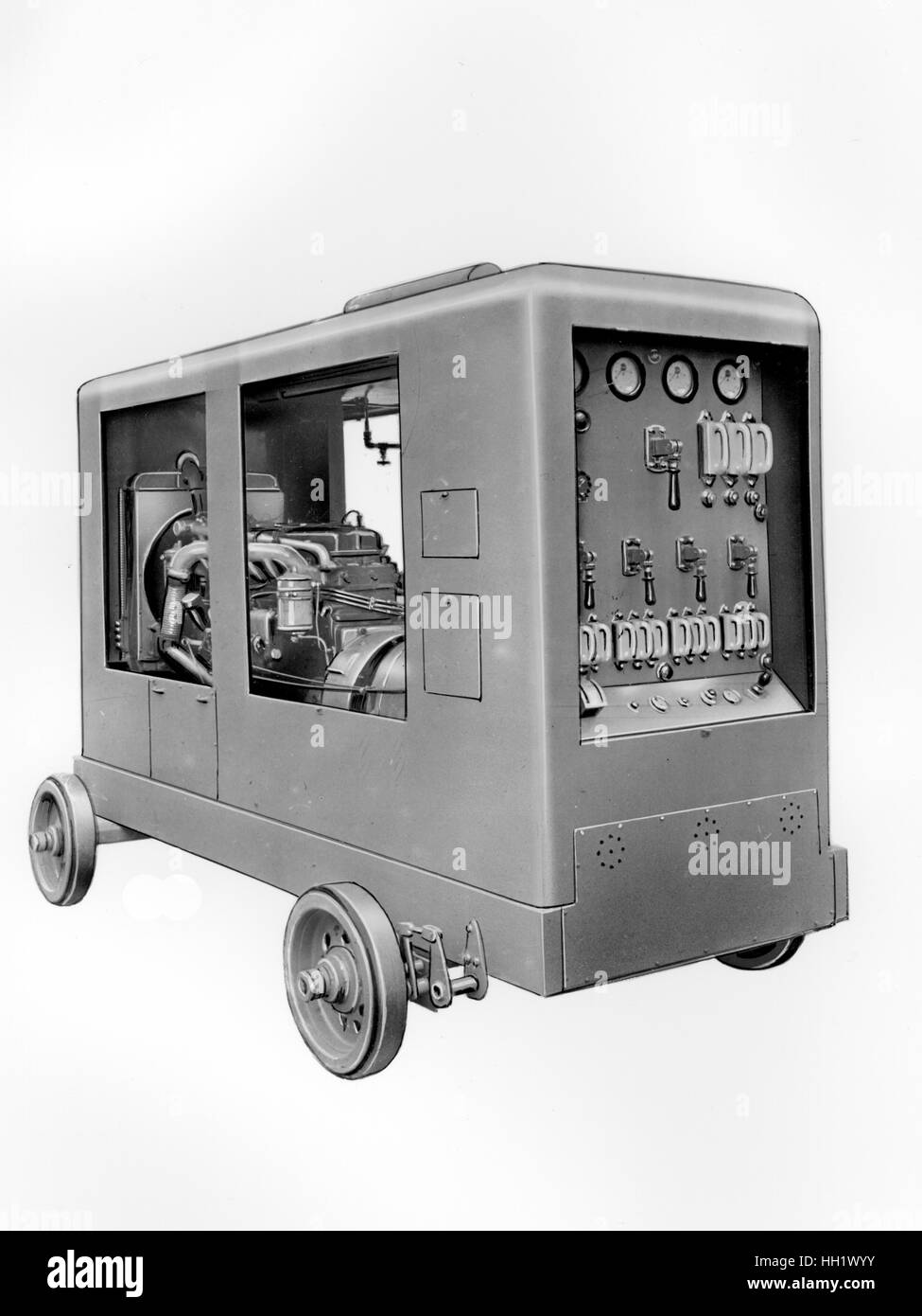 1930 - 40. Fiat - Ansaldo machine. Train components. Stock Photo