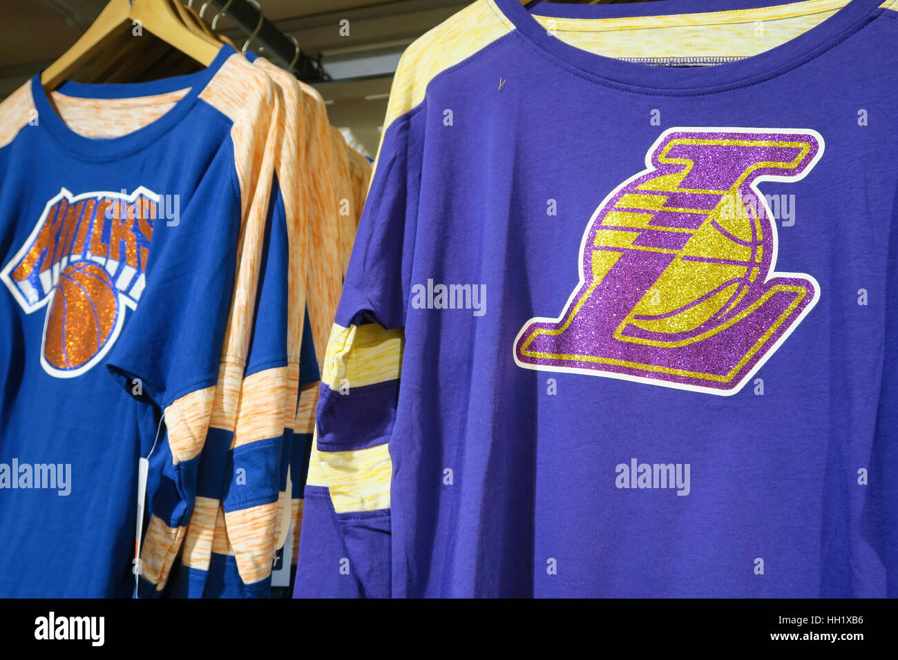 Lebron James and Lakers Branded Merchandise at the NBA Store on Fifth  Avenue, NYC, USA Stock Photo - Alamy