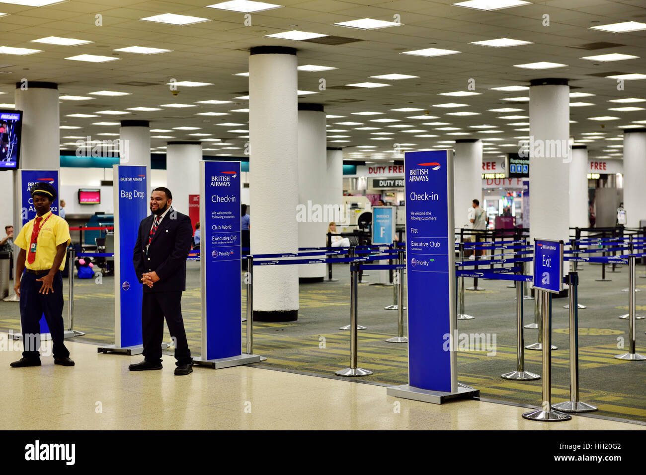 Inside Miami International Airport (MIA), British Airways check in counter Stock Photo