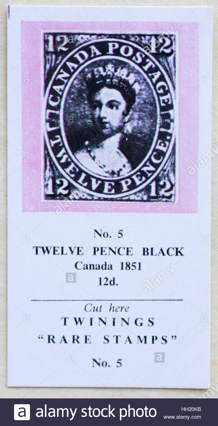 Twelve Pence Black Canada 1851 12d - Twinings Tea Trade Card