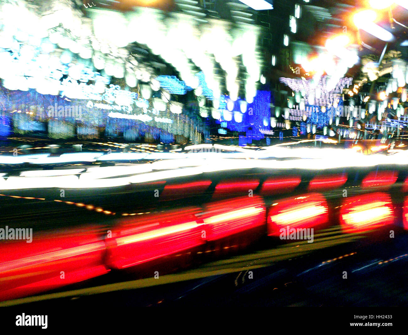 city traffic at night. soft focus with motion blur. Stock Photo