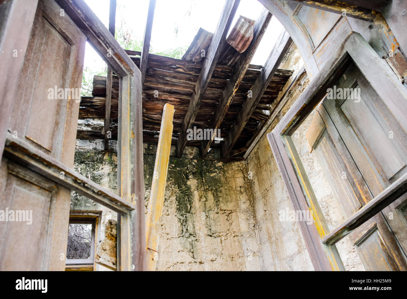 Photograph of an old wood roof Stock Photo