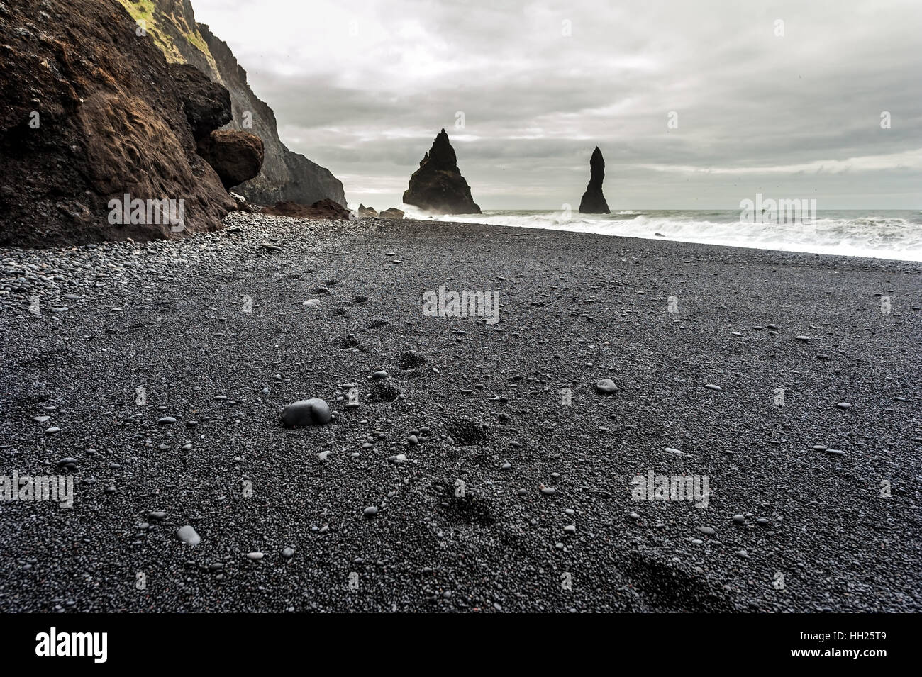 The village of Vík is the southernmost village in Iceland. Stock Photo