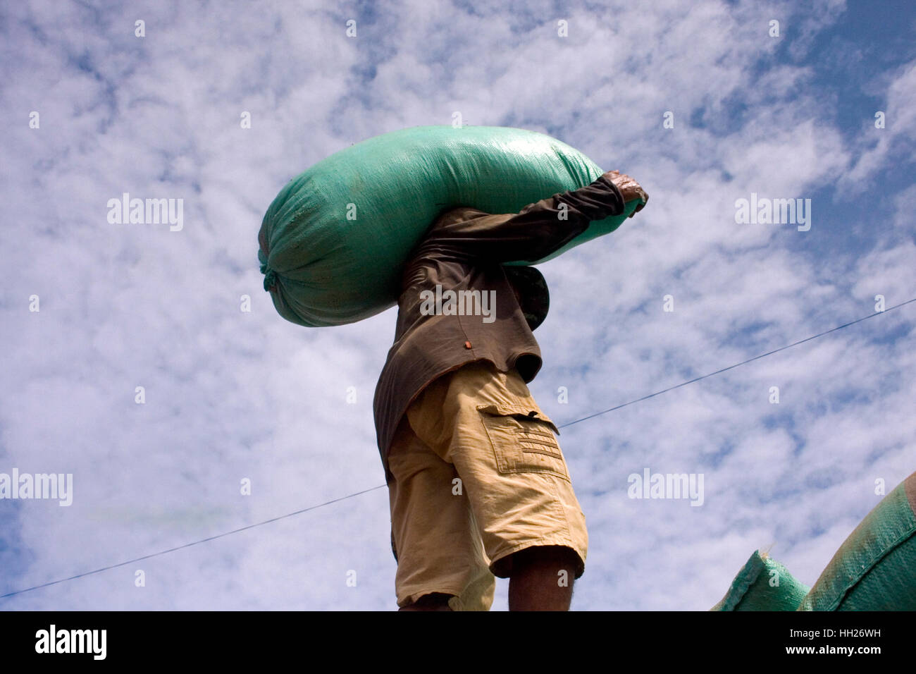 Man carrying sack rice on hires stock photography and images Alamy