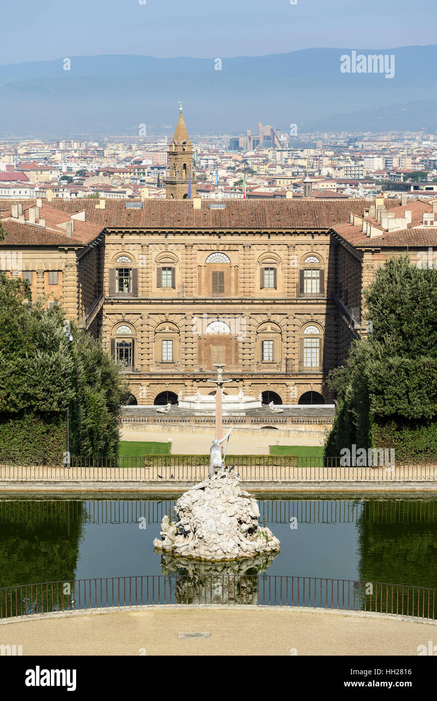 Florence. Italy. Pitti Palace & Boboli Gardens. Stock Photo