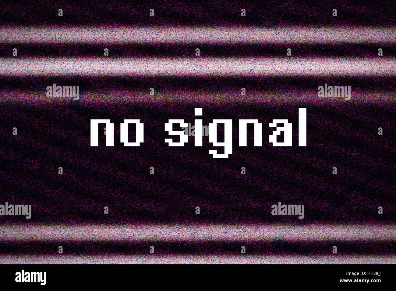 No signal, television broadcast glitch, abstract technology background Stock Photo