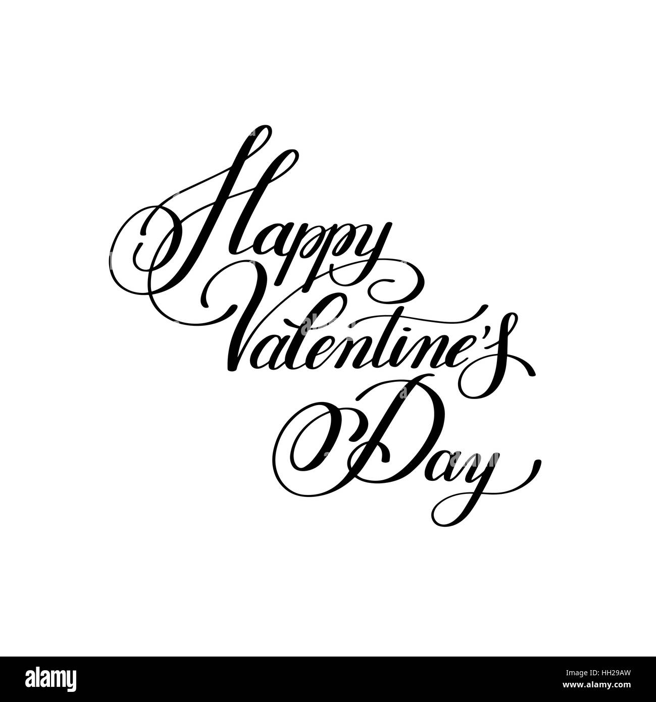 happy valentines day handwritten lettering holiday design to gre ...