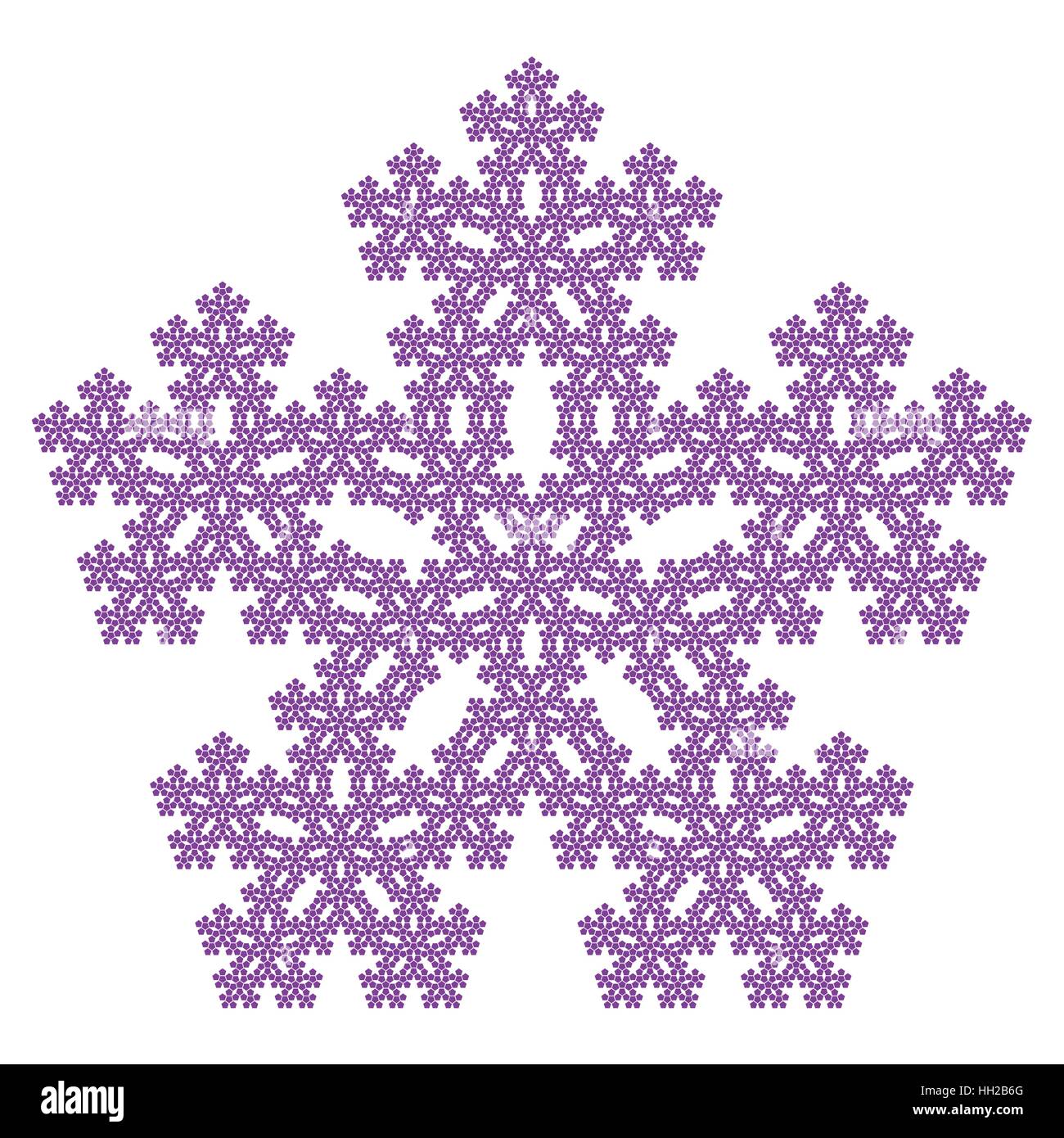 sierpinski pentagon pentaflake with center fractal vector stock