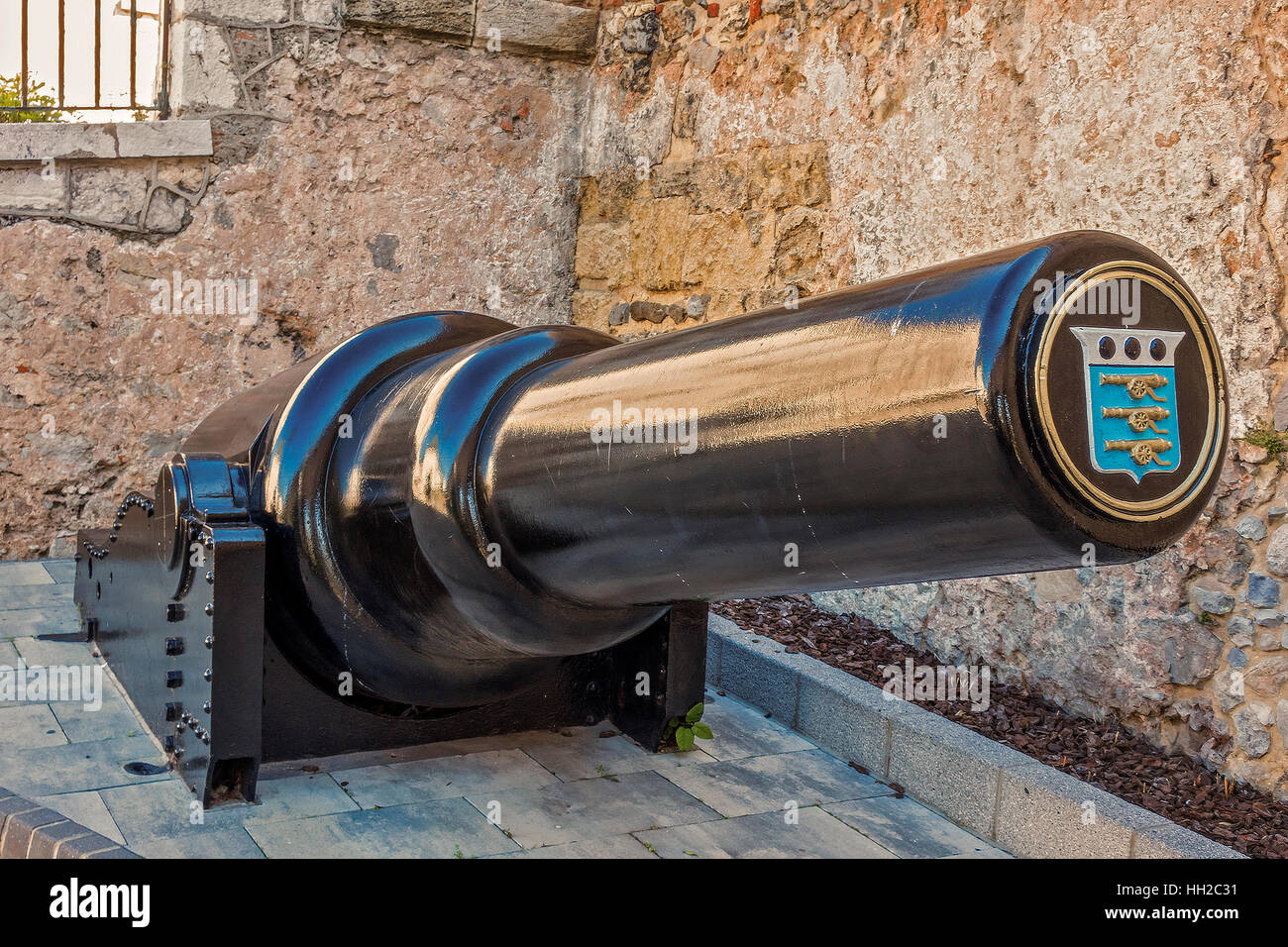 Old Naval Cannon On The Street Gibraltar Stock Photo