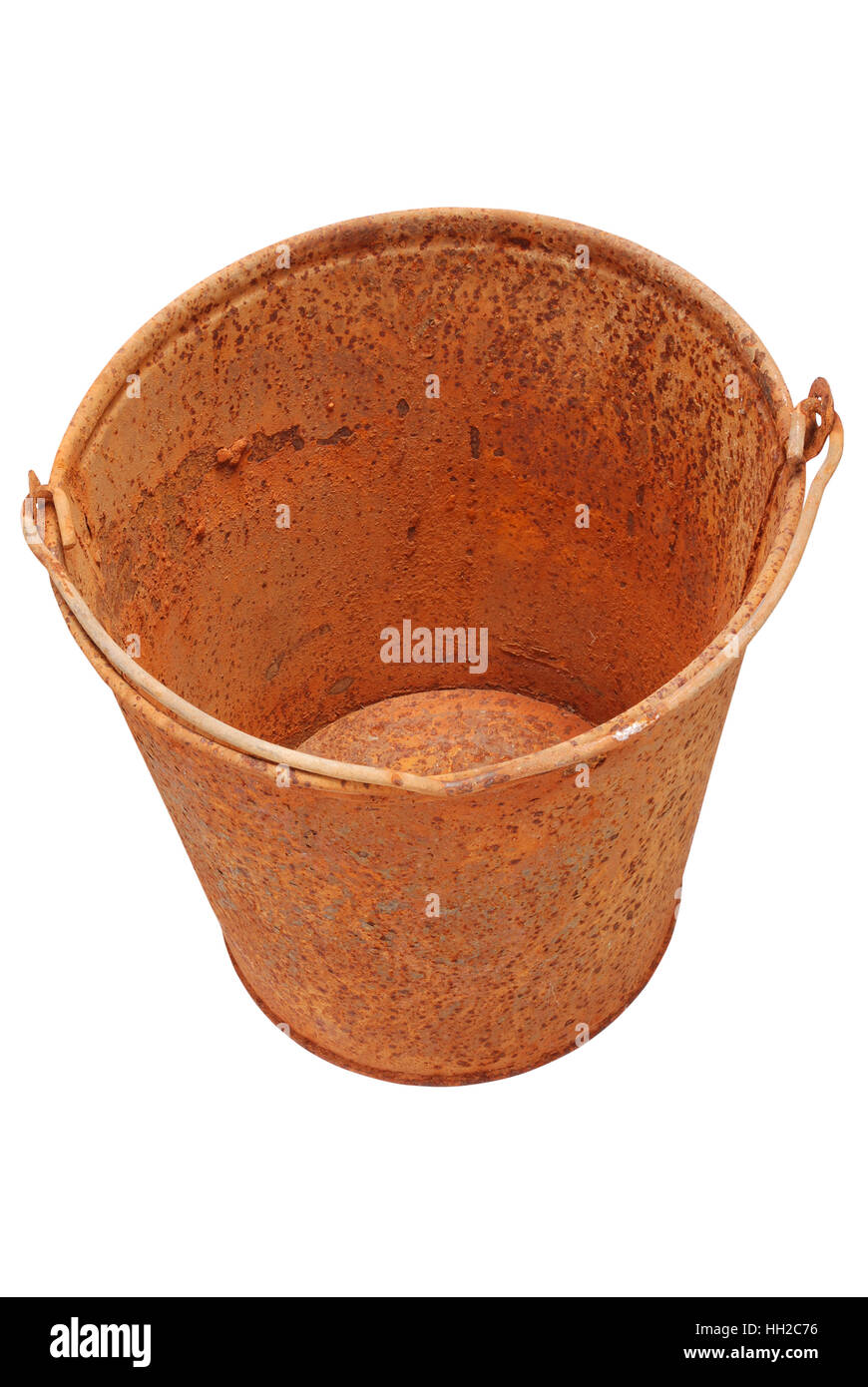 Rusty bucket on white. Clipping path inside Stock Photo Alamy
