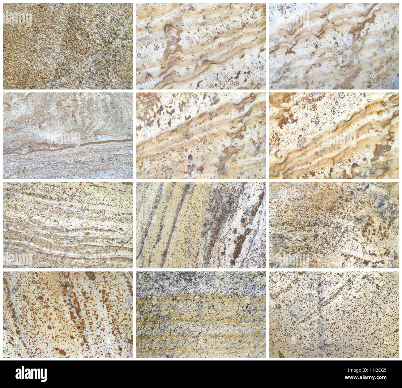 Twelve Natural Limestone Background or textures. The real color