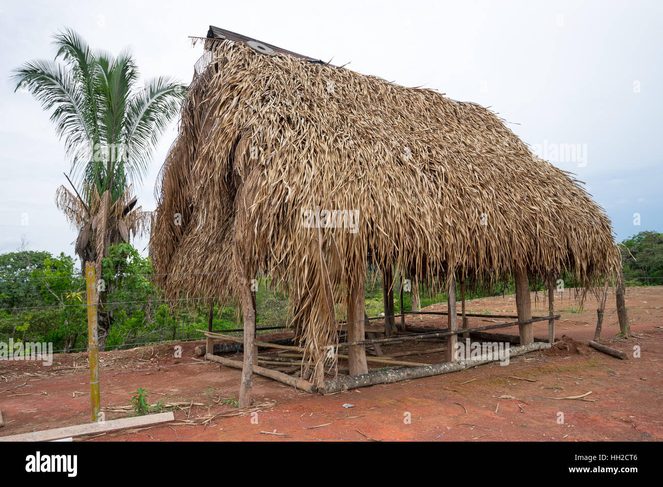 Palapa roof outdoors building in Panama Stock Photo