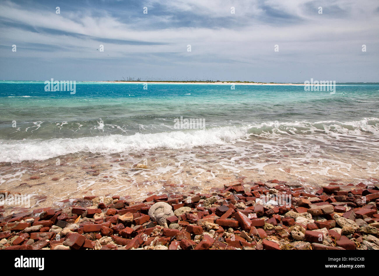 Dry Tortugas National Park - Sea and sky view from shores of Garden Key , Florida Stock Photo