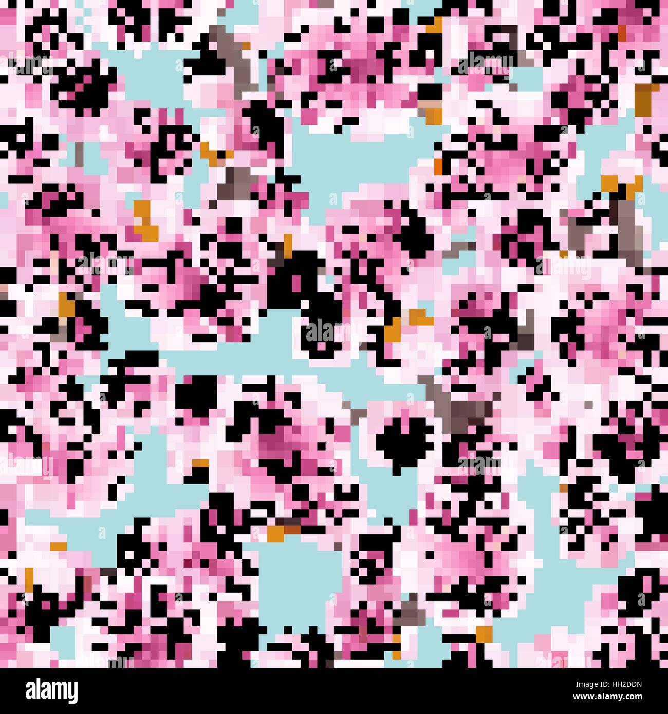 Seamless pink Sakura flowering cherry. EPS 10 Stock Vector Image & Art ...