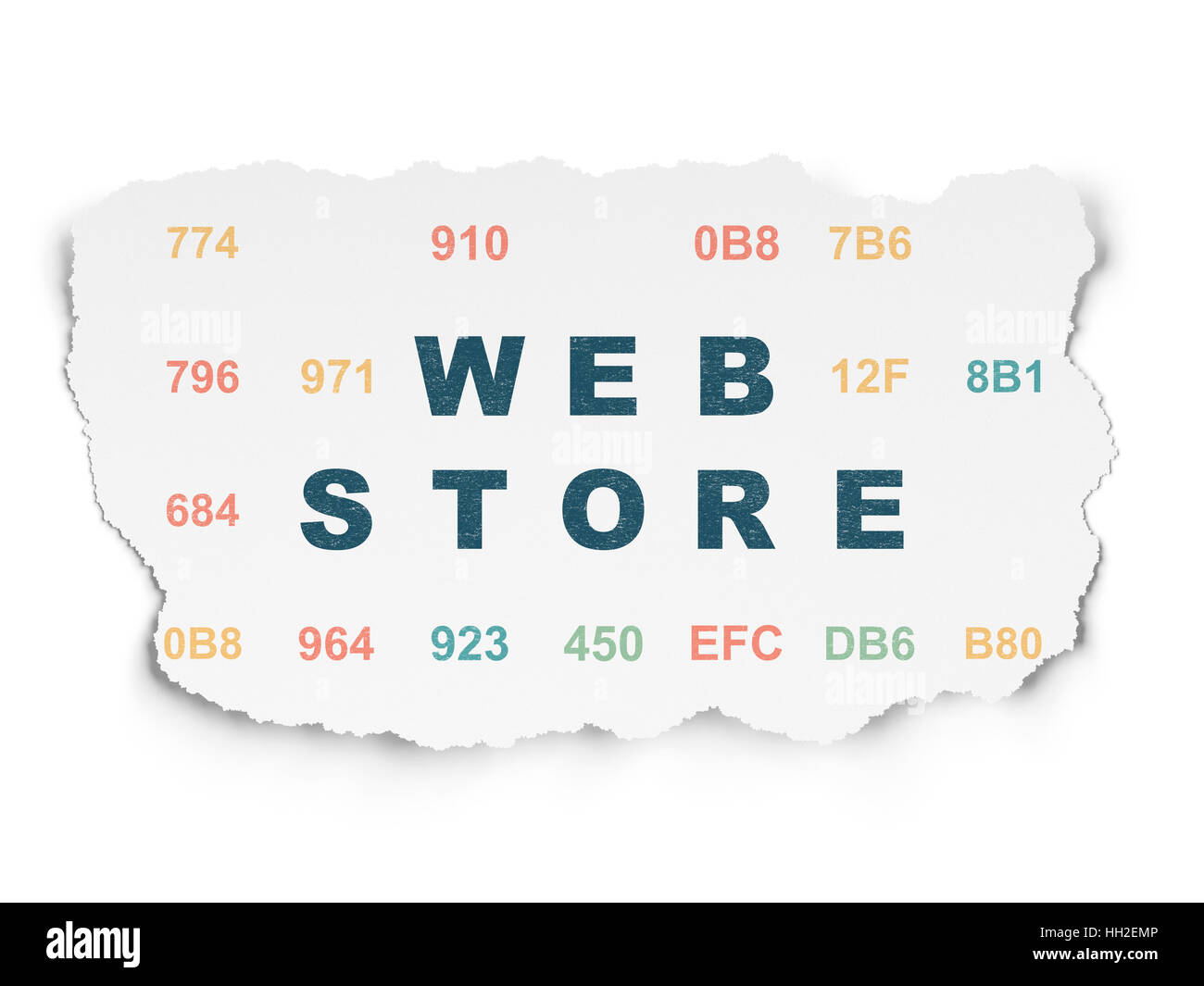 Web development concept: Web Store on Torn Paper background Stock Photo