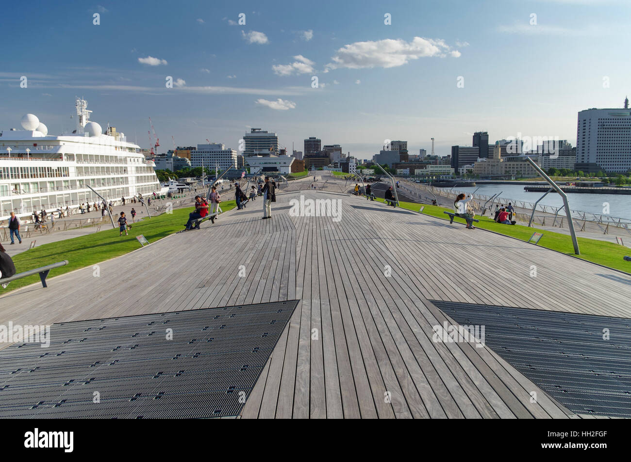 Osanbashi Pier in Yokohama, Japan. Stock Photo