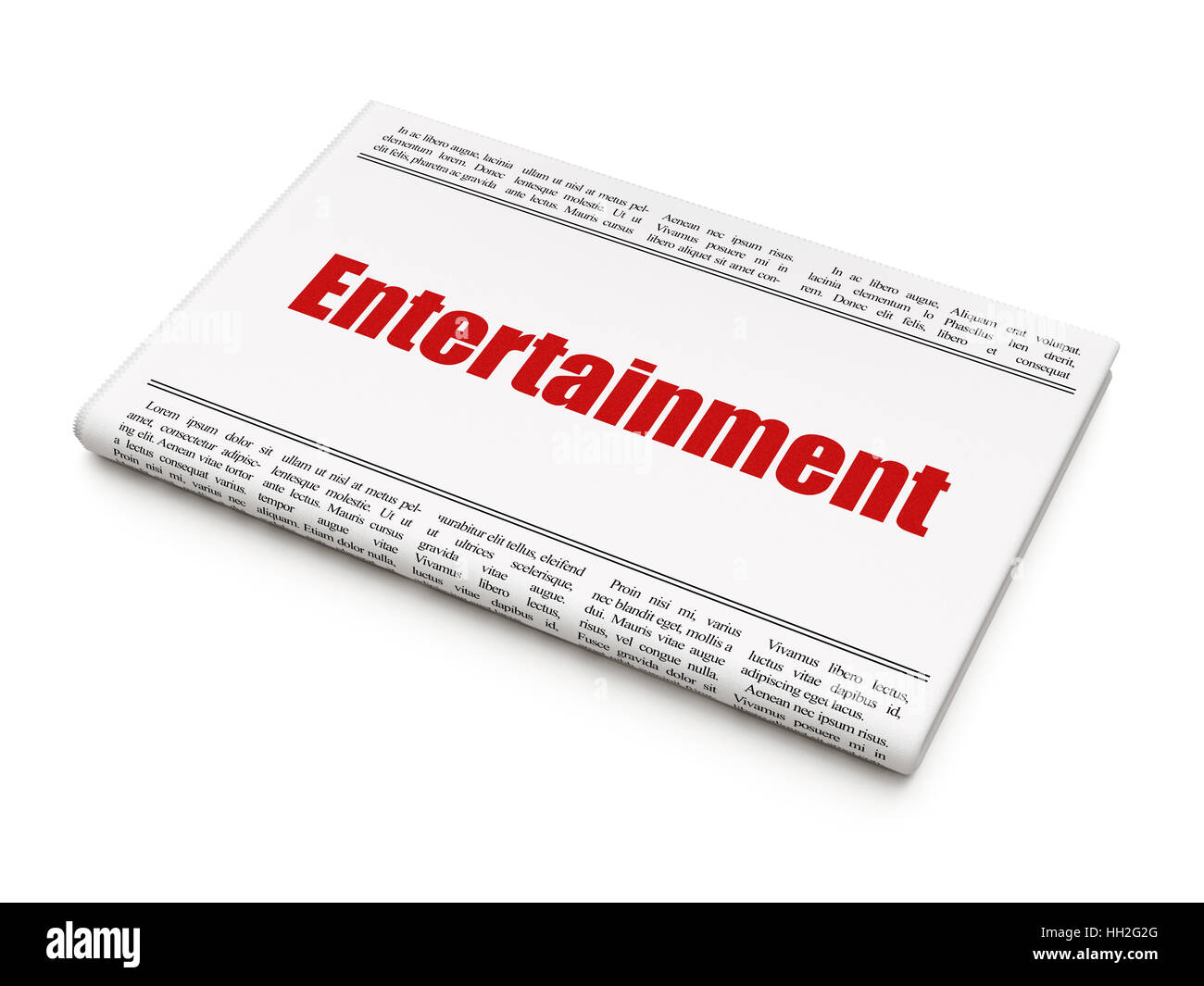 Entertainment, concept: newspaper headline Entertainment Stock Photo