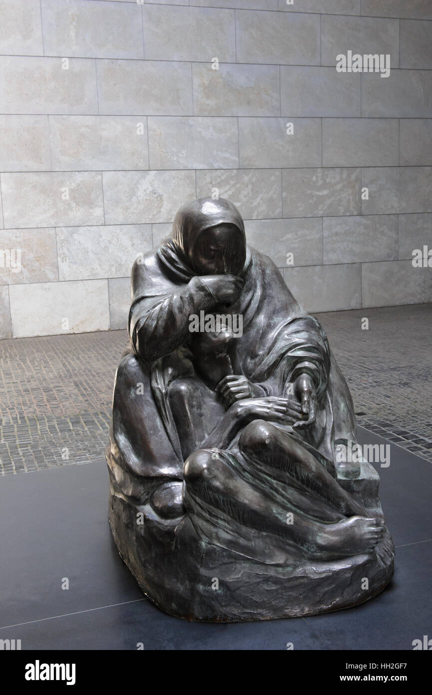Käthe Kollwitz's sculpture Mother with her Dead Son inside the