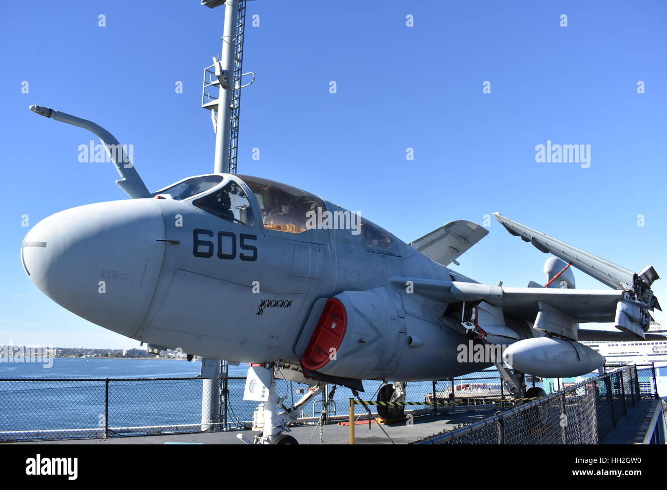 San Diego, California - USA - Dec 04,2016 - EA-6B Prowler USS Midway Museum Stock Photo