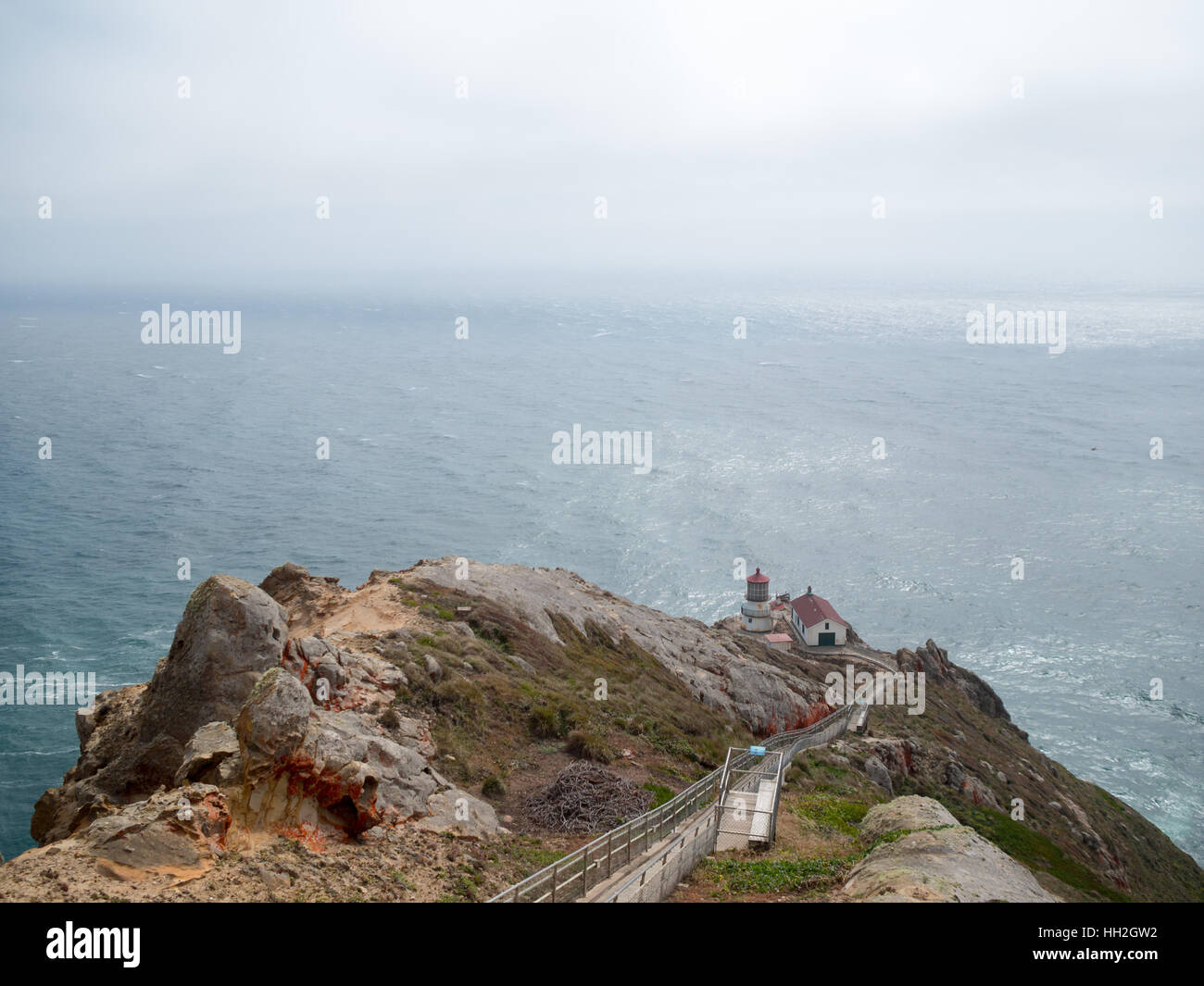 Point Reyes National seashore stairs to the lighthouse Stock Photo Alamy