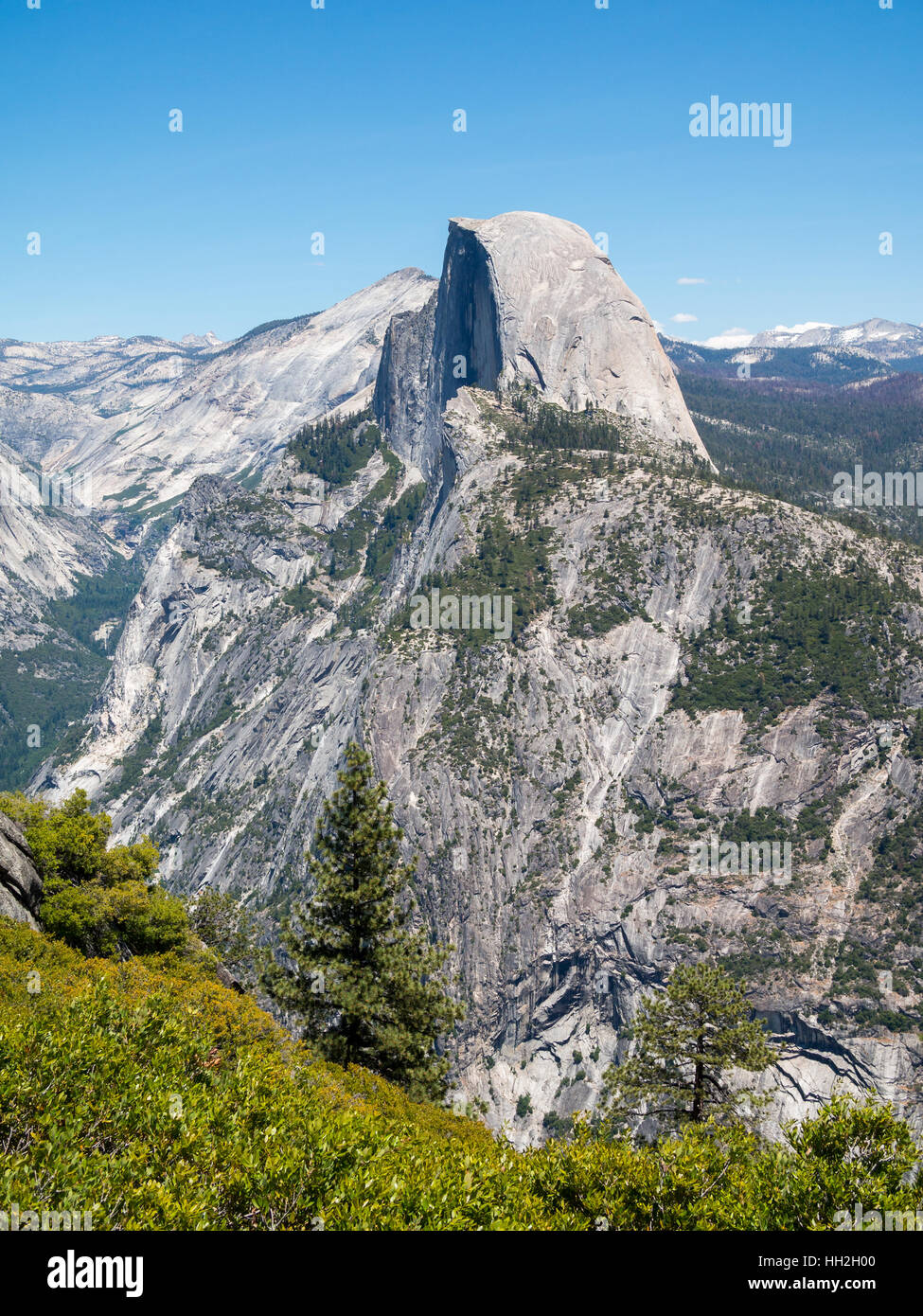 Half Dome seen from Glaciar Point Stock Photo