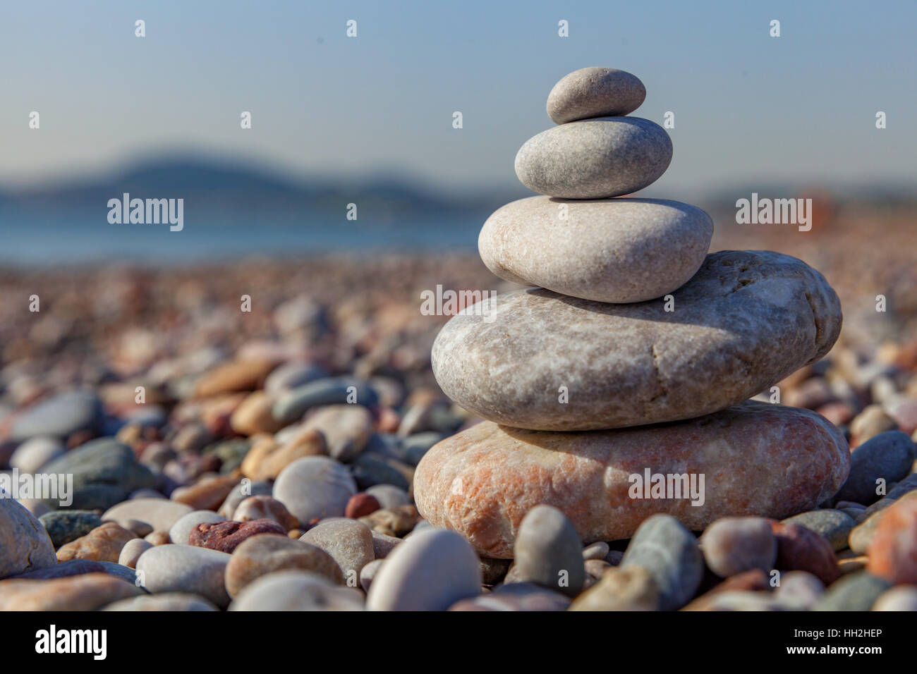 rocks on the coast of the Sea in the nature Stock Photo