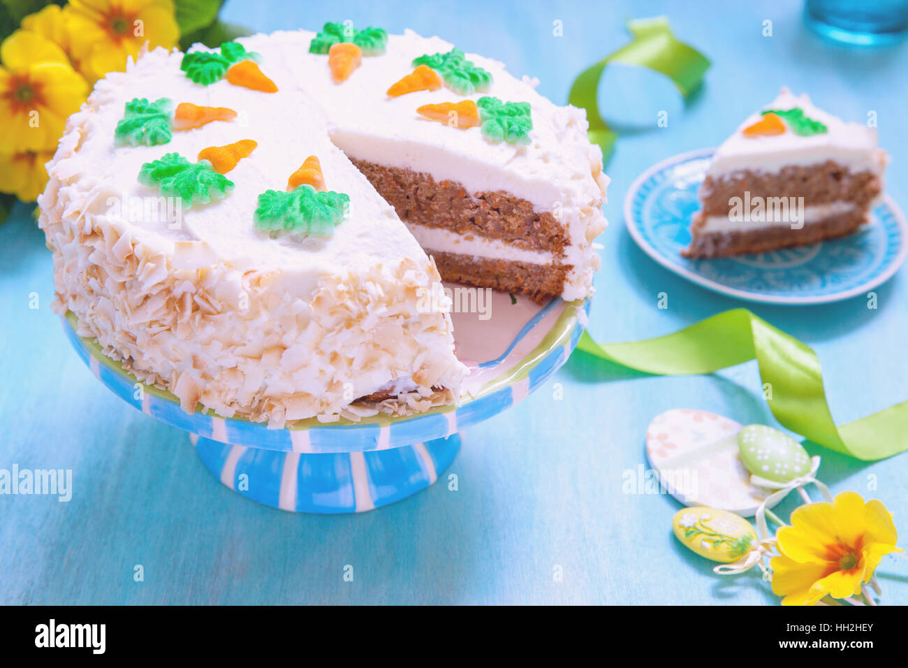 Easter Carrot cake Stock Photo