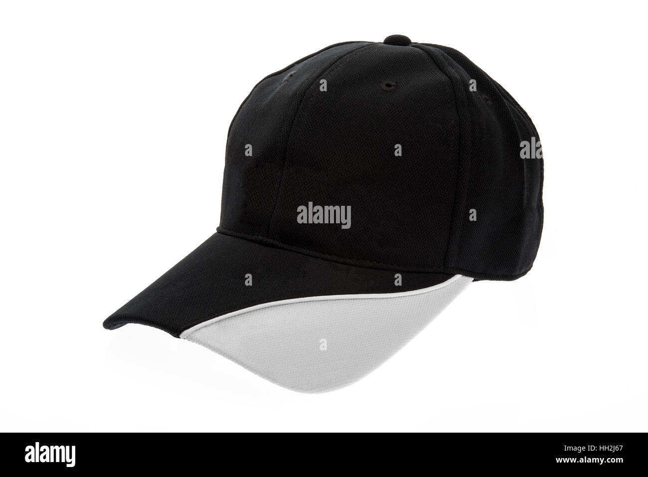 Golf cap black and white for man on white background Stock Photo