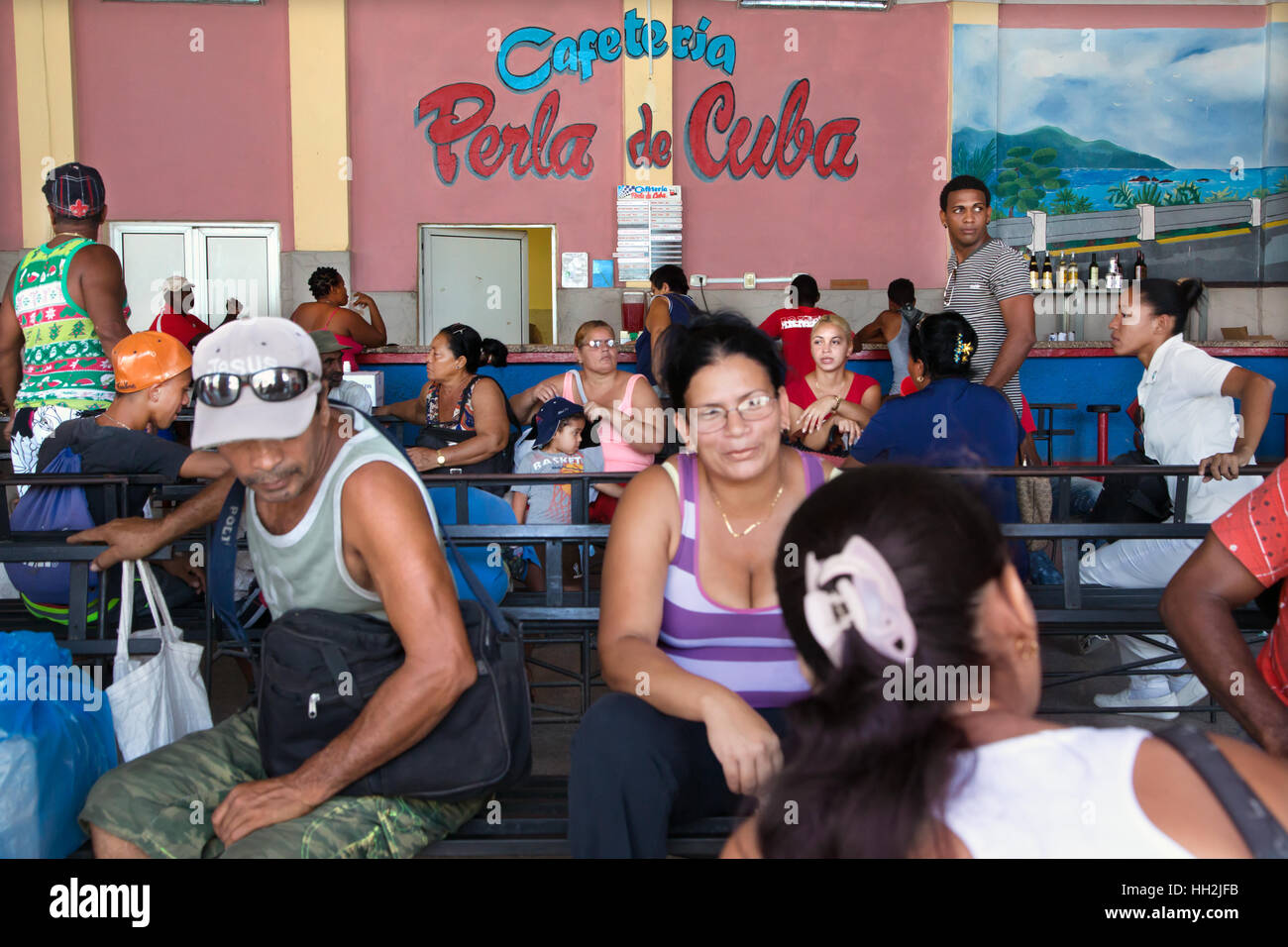 Cuba - cafeteria in Santiago de Cuba Stock Photo