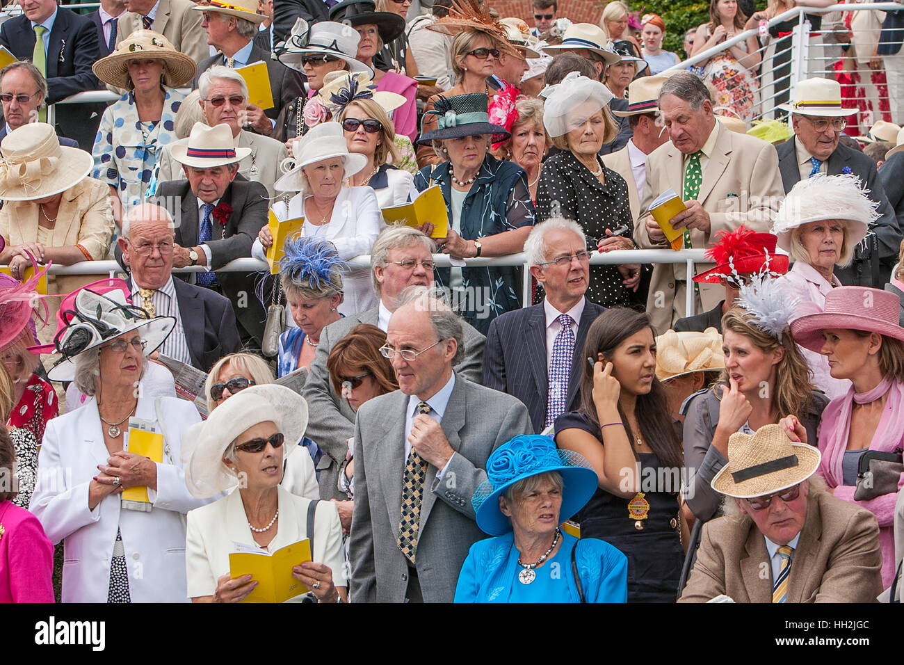 Crowd  of  racing fans at Goodwood Racecourse Stock Photo